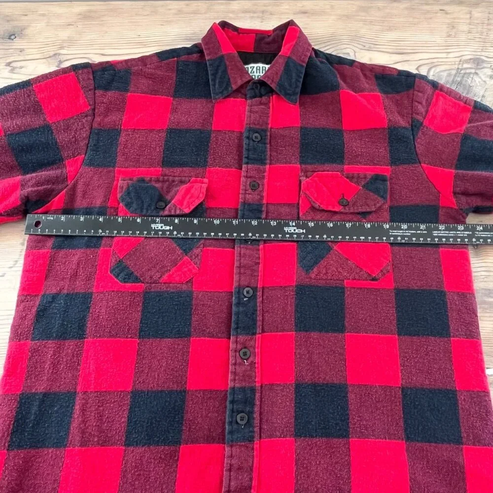 Ozark Trail Buffalo Plaid Flannel Shacket Mens L Red Quilted Lined 90s